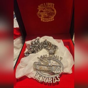 SILVER KING ICE OVERSIZED NO LIMIT RECORDS CHAIN
